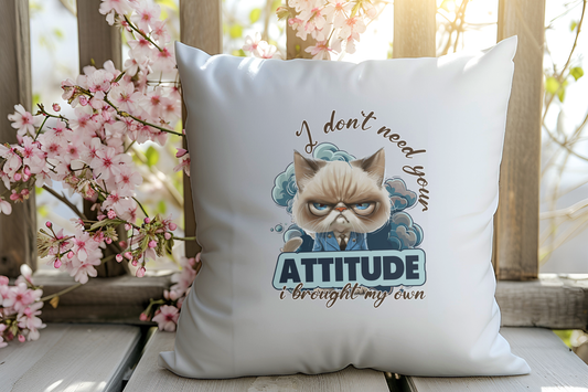 Super Soft Animal Cushion - I Don't Need Your Attitude